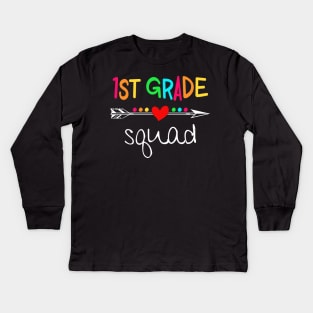 1st Grade Squad First Teacher Student Team Back To School Shirt Kids Long Sleeve T-Shirt